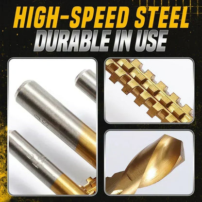 High-Speed Steel Drill Bit Set 🧰 Titanium-Coated & Multi-Material Ready
