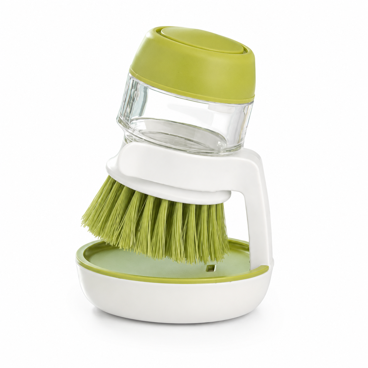 🧼 Press-to-Dispense Dish Brush with Storage Base
