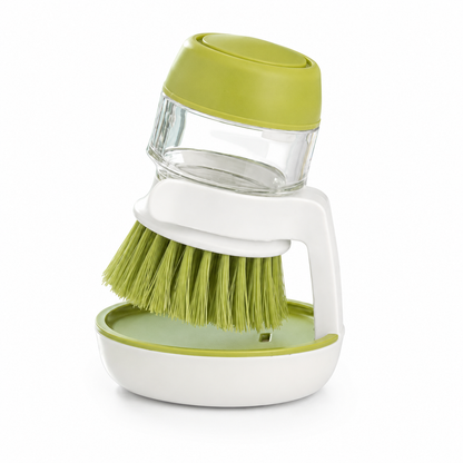🧼 Press-to-Dispense Dish Brush with Storage Base