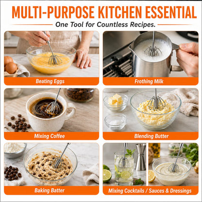 🥄Hand-Push Rotary Whisk