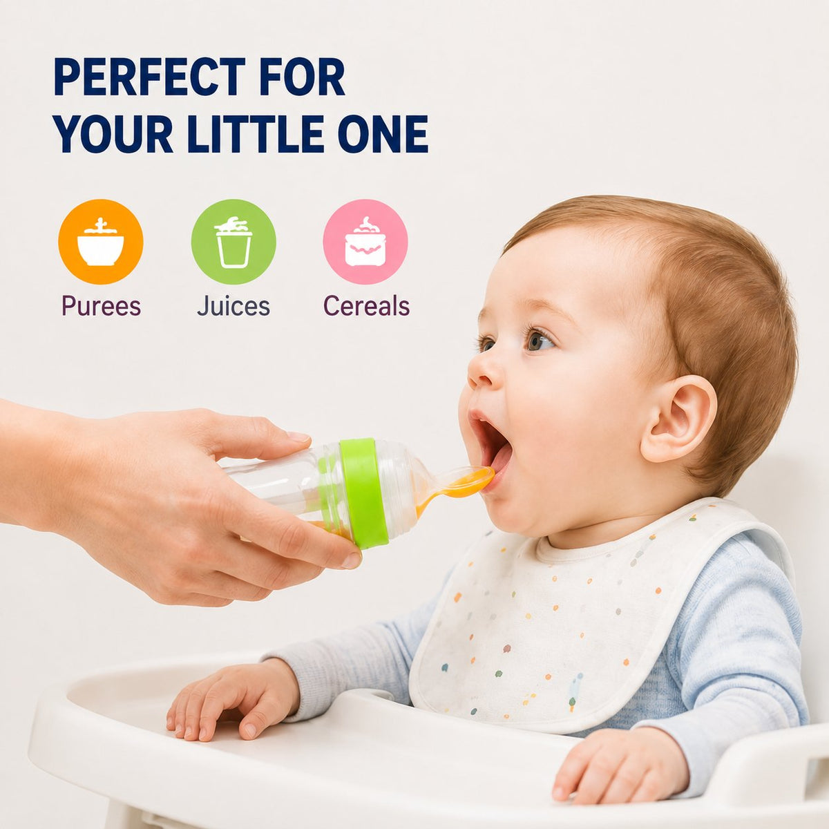 Baby Food Squeeze Spoon Feeder | 2-In-1 Silicone Feeding Bottle 👶