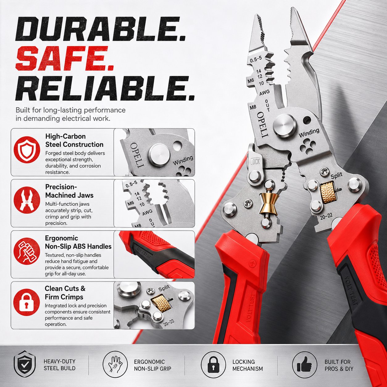 ⚡ 16-in-1 Electrical Pliers with Voltage Tester