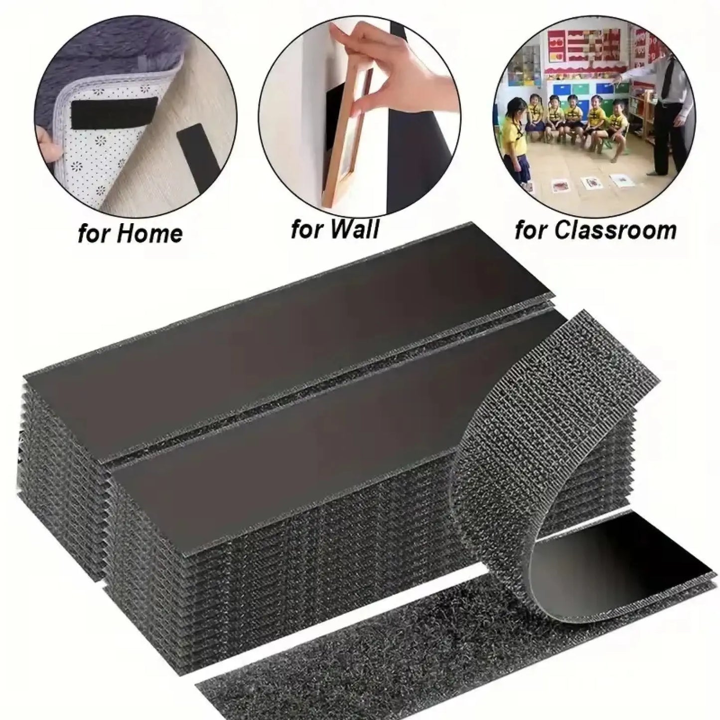 Heavy Duty Waterproof Double Sided Hook and Loop Strips for Wall Decor