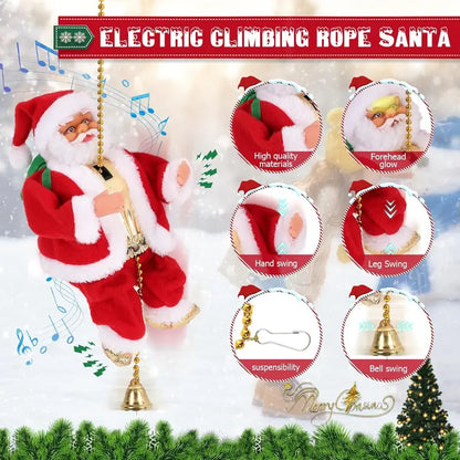 Santa Claus Up-and-Down Climbing Christmas Decor – Moving Holiday Ornament