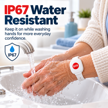Emergency bracelet with SOS button for the elderly