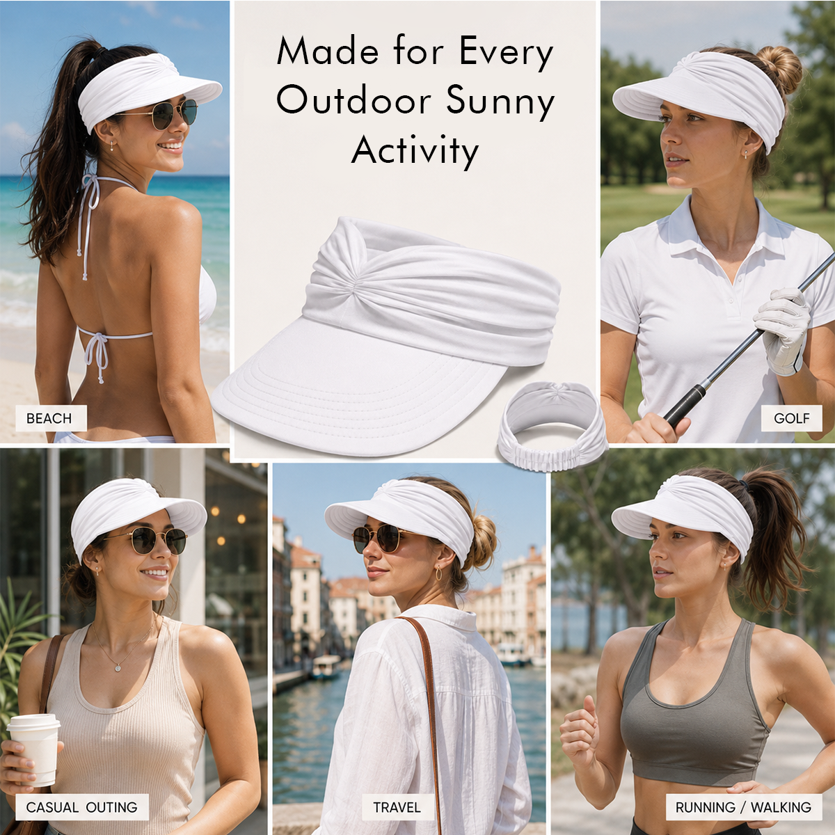 Open crown sun visor for everyday summer plans