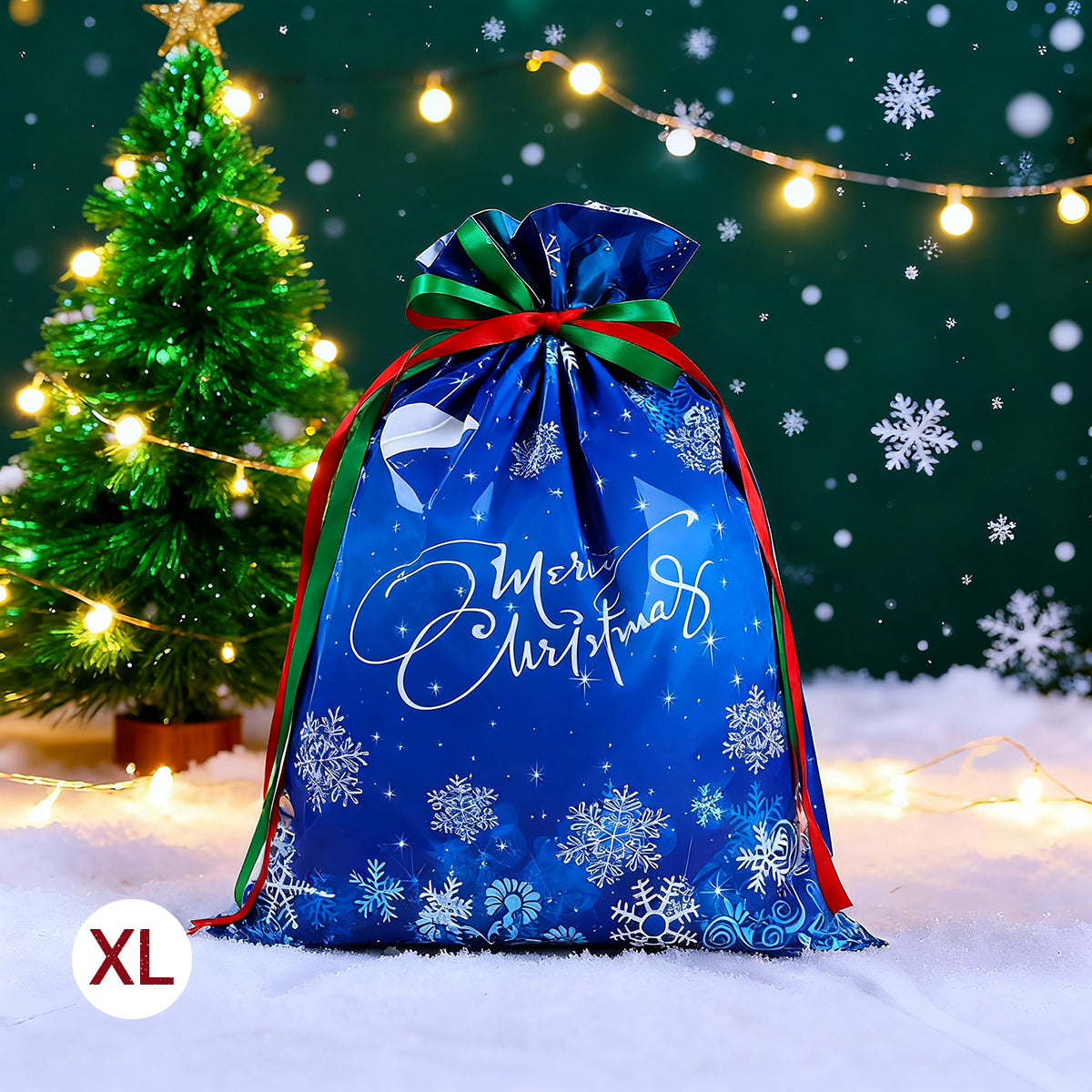 Christmas Cheer Drawstring Gift Bags