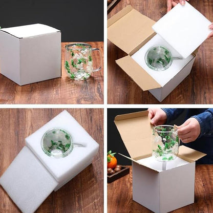 🎄🌸Transparent Double Glass Flower Tea Cup 350 ml
