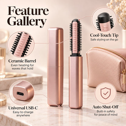 Cordless Mini Ceramic Hair Curler with USB-C Charging