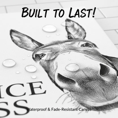 Funny Bathroom Wall Art - "Nice Ass" Donkey Print(No Frame)