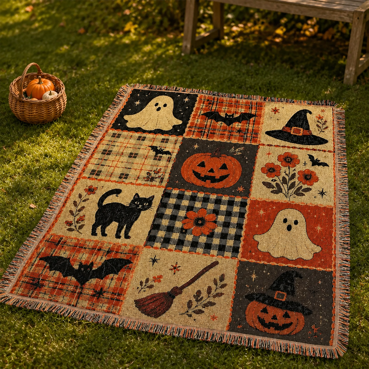 Multi-Function Woven Tassel Blanket