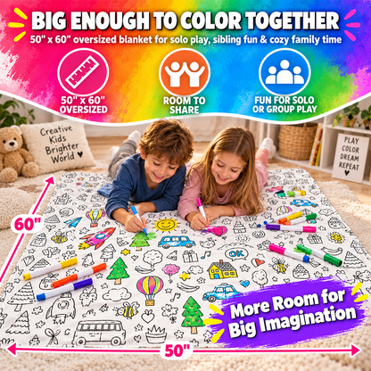 DIY Coloring Blanket with 12 Markers
