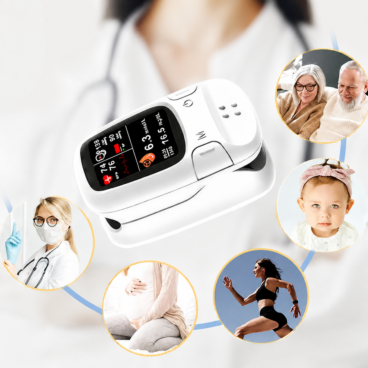 Portable health monitoring device for different users
