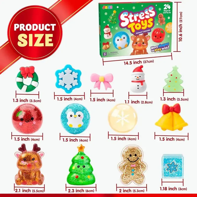 Advent Calendar 2026 Christmas Stress Relief Toy 24PCS Squeeze