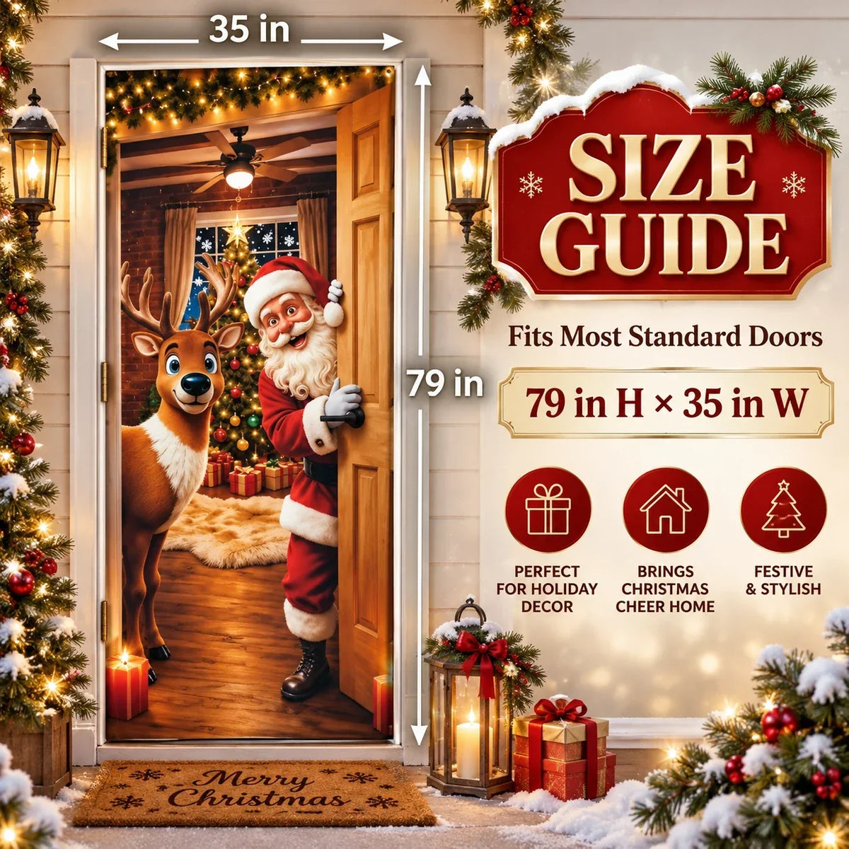 🎄Magical Christmas Door Cover & Holiday Party Banner