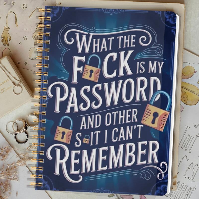 📅Funny Password Notebook - Spiral Bound with Lock Icons
