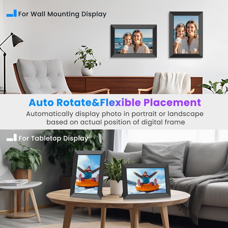 10.1" WiFi Digital Photo Frame – HD Touch Screen, 32GB Storage