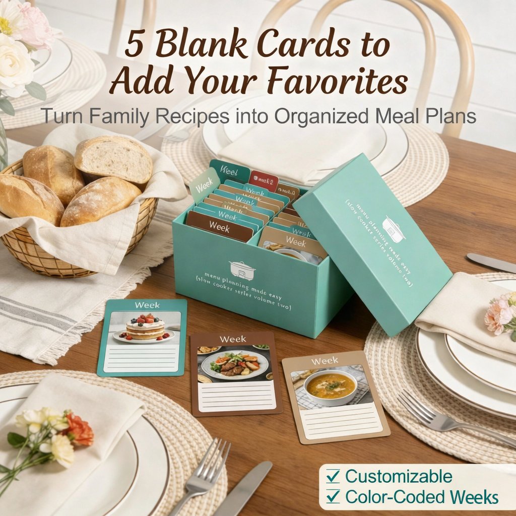 🍽️ Meal Planning Kit with 72 Photo Recipe Cards