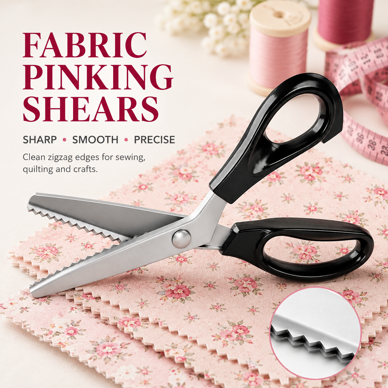 Stainless Steel Zig Zag Scissors with Serrated Teeth