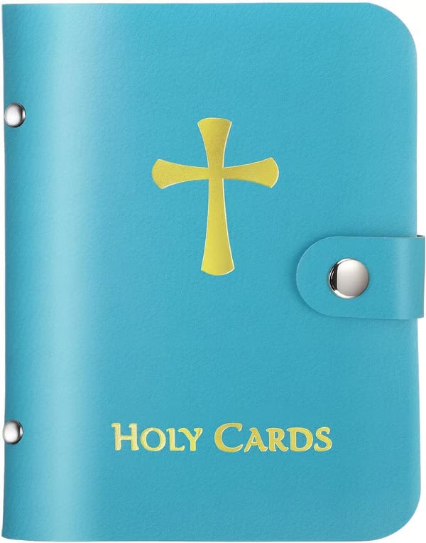 Catholic Genuine Leather Holy Card Holder