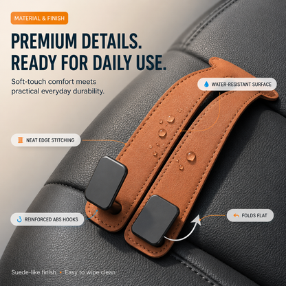 Foldable Dual-Hook Car Headrest Organizer & Phone Holder