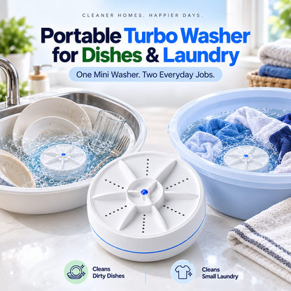 Portable Turbo Washer for Dishes & Laundry