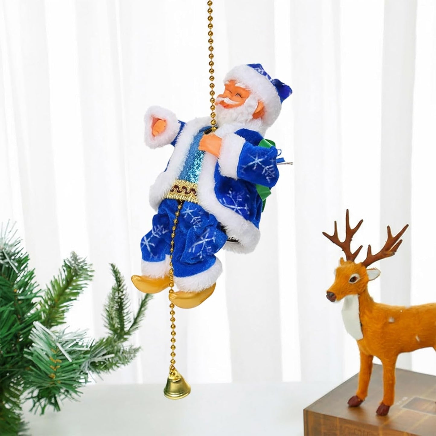 Santa Claus Up-and-Down Climbing Christmas Decor – Moving Holiday Ornament