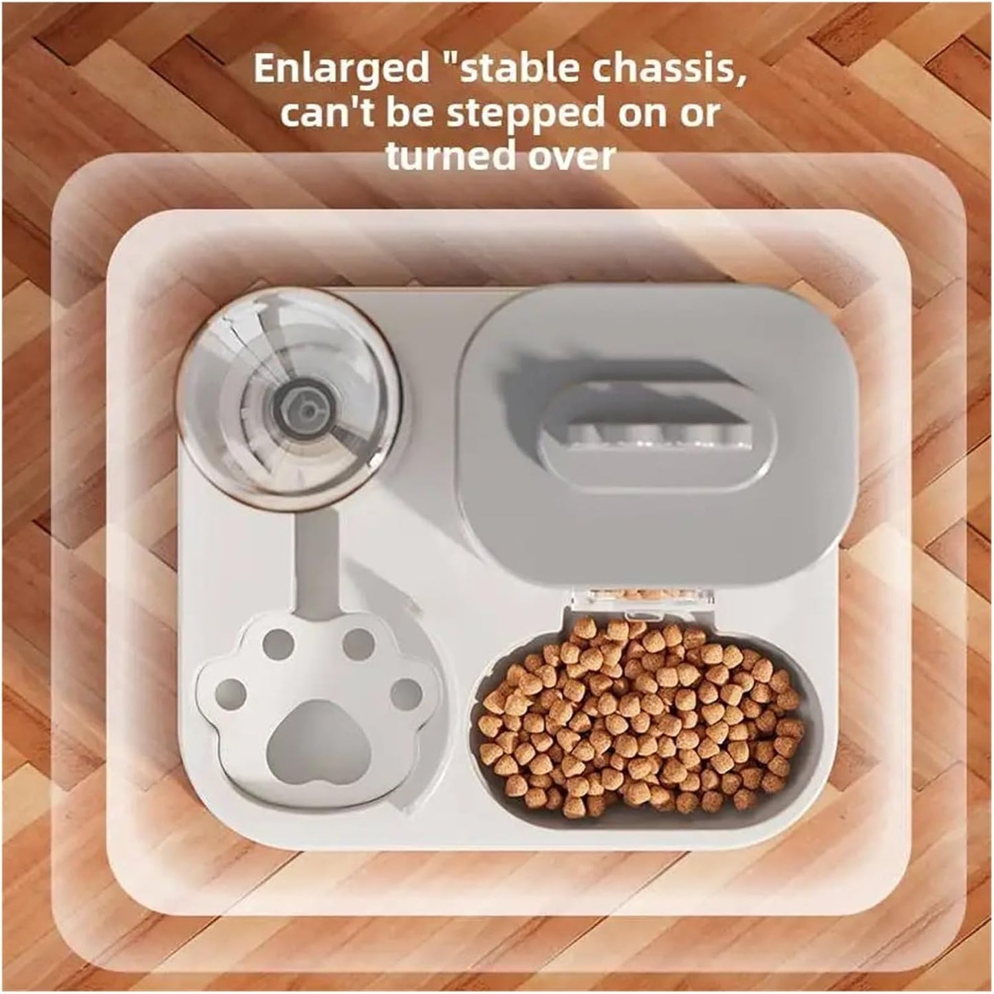 Automatic Cat & Dog Feeder Dispenser with Integrated, Pet One-Piece Design
