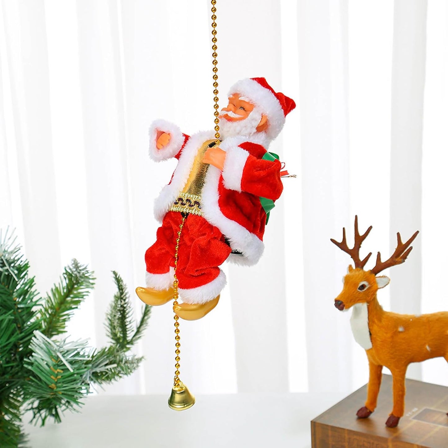 Santa Claus Up-and-Down Climbing Christmas Decor – Moving Holiday Ornament