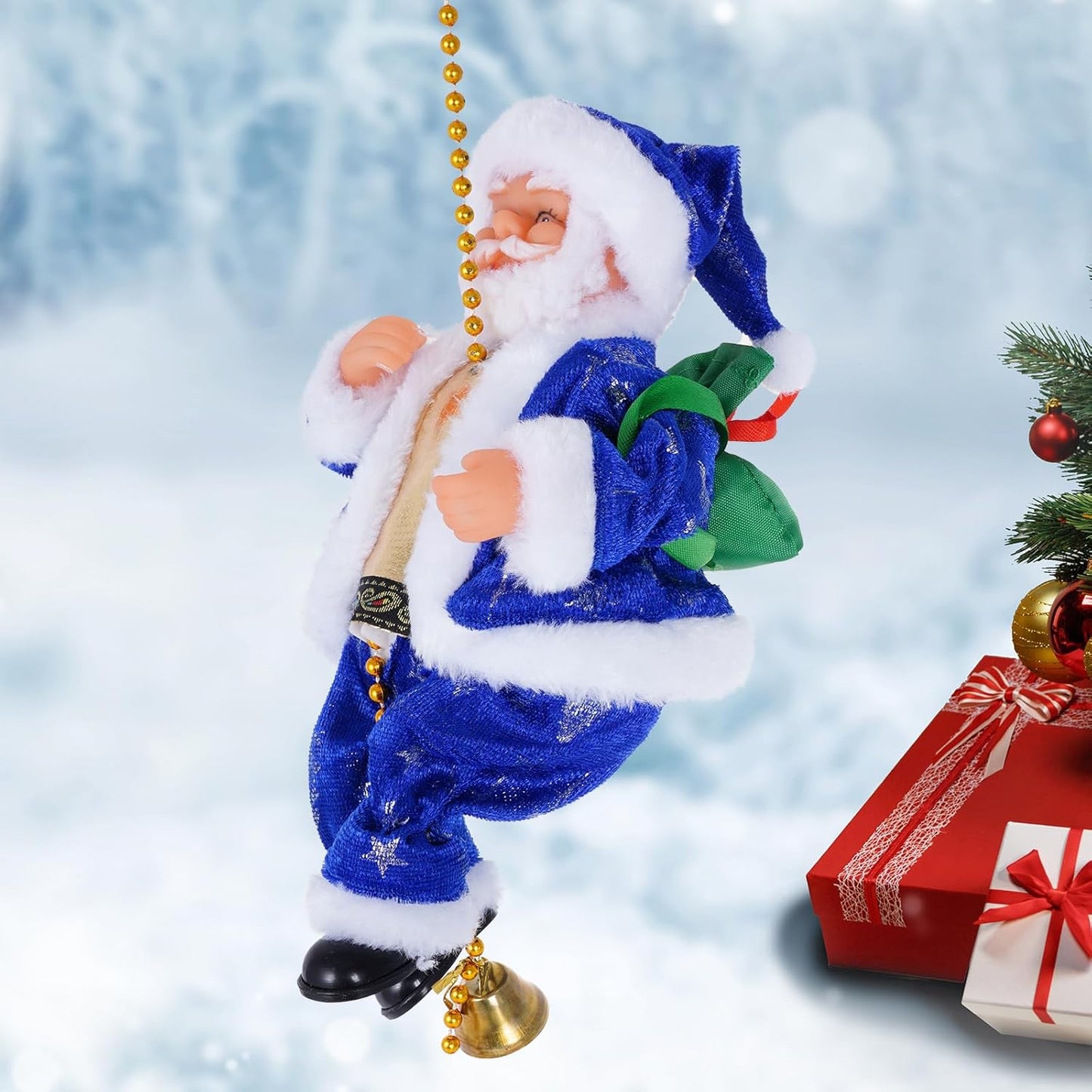 Santa Claus Up-and-Down Climbing Christmas Decor – Moving Holiday Ornament