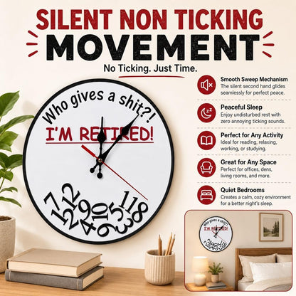 Retirement Humorous Quote Wall Clock