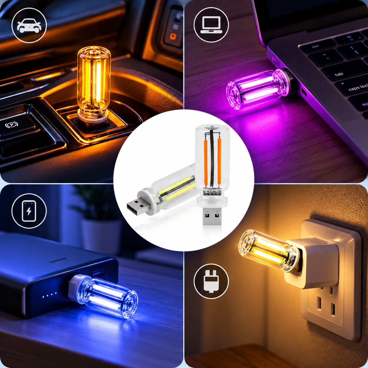 Dimmable USB Car Night Light | Touch-Control LED Accent Light, product image 5