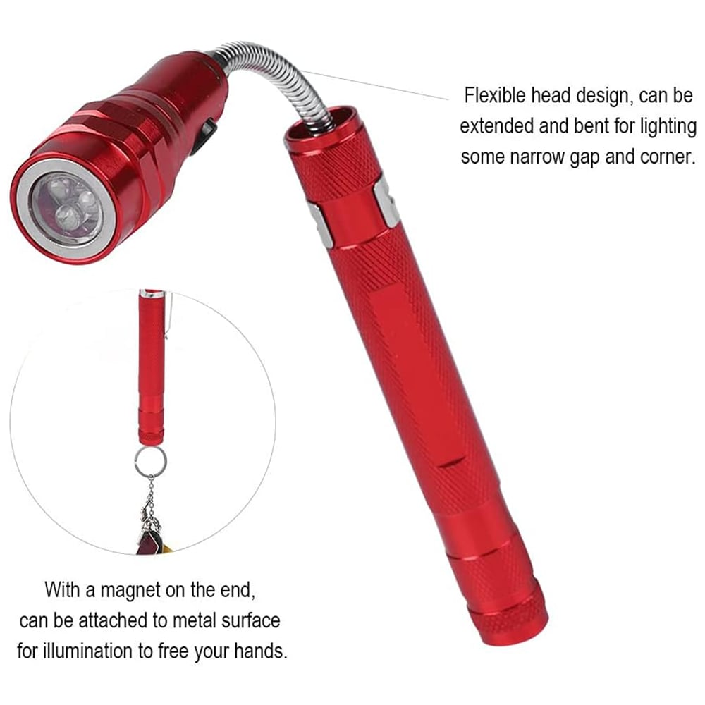 Flexible Telescopic LED Flashlight with Magnetic Tip 🔦
