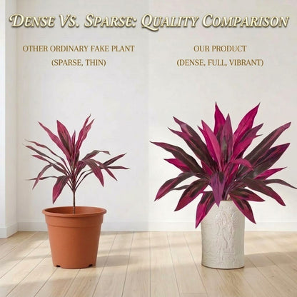 2Pcs Large Artificial Boston Fern & Dragon’s Blood Tree Plants