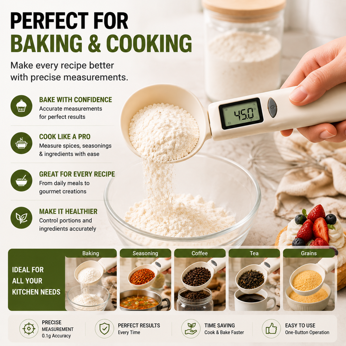 🥄 Smart Digital Measuring Spoon Scale – Precision Cooking & Baking Made Easy