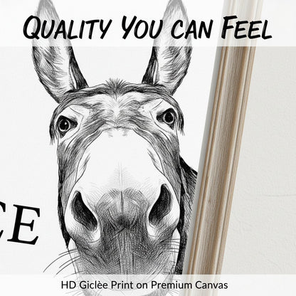 Funny Bathroom Wall Art - "Nice Ass" Donkey Print(No Frame)