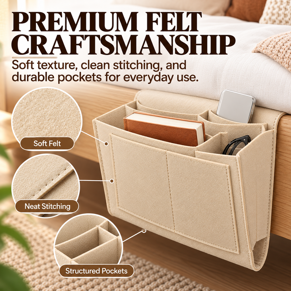 Bedside Hanging Organizer – Keep Essentials Within Reach