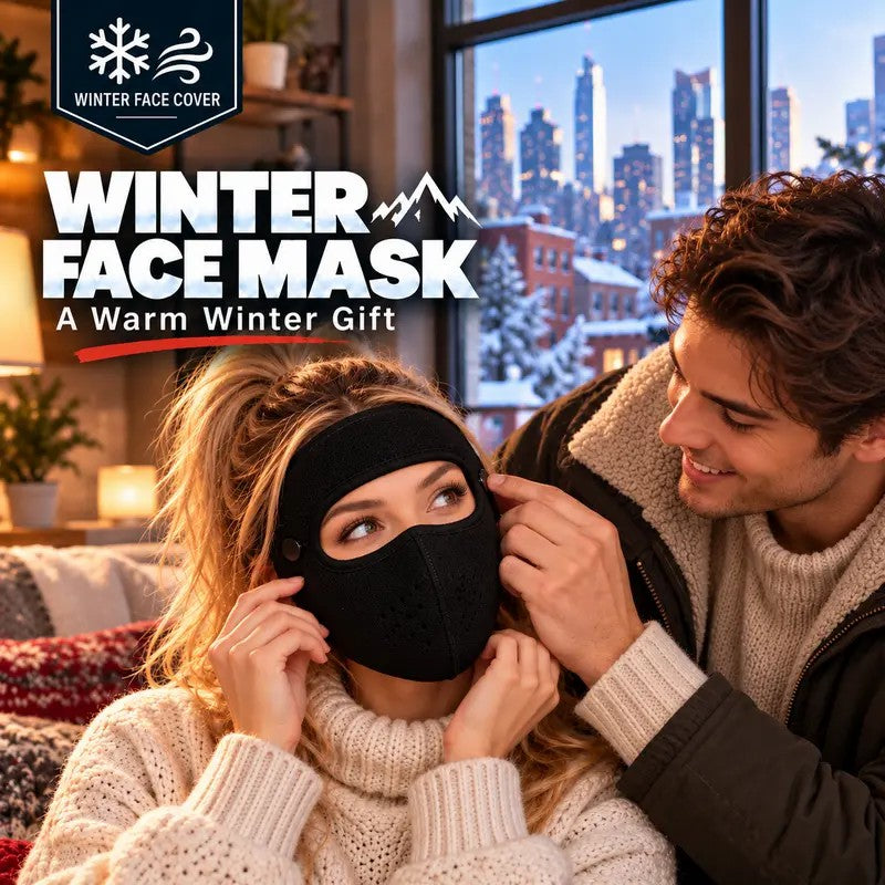 Fleece-lined winter face mask with detachable goggles, product view 2
