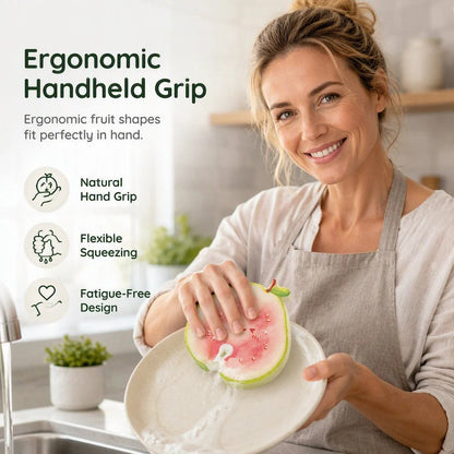 🧴✨Cute fruit-shaped dishwashing sponge brush