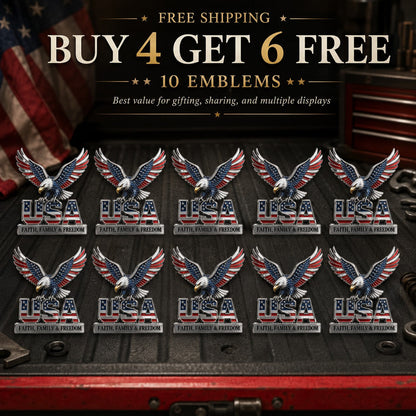 🇺🇸250th Anniversary- ★USA Faith, Family & Freedom★ Metal Emblem
