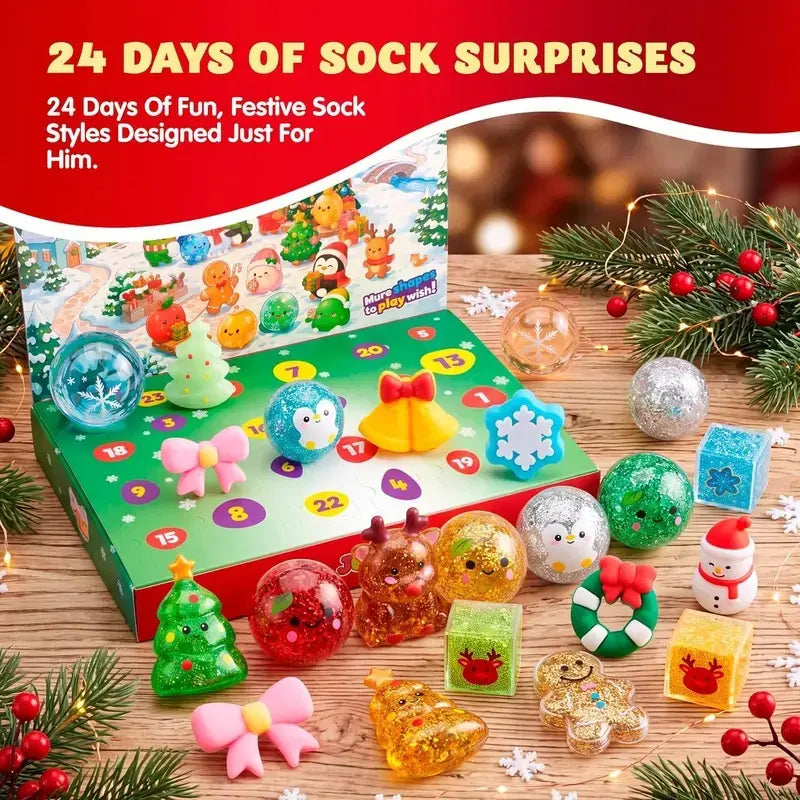 Advent Calendar 2026 Christmas Stress Relief Toy 24PCS Squeeze