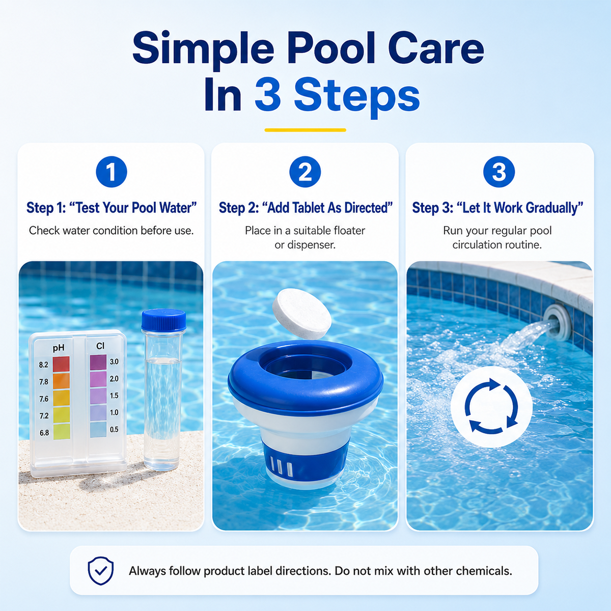 Pool Cleaning Tablets for Crystal Clear Water