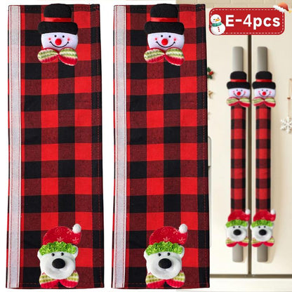 Christmas Refrigerator Handle Covers | Plush Plaid Wraps, product image 15