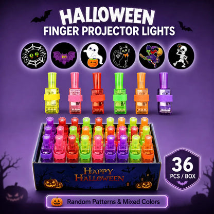 👻🎃 Halloween Finger Projector Rings – LED Party Favors for Kids