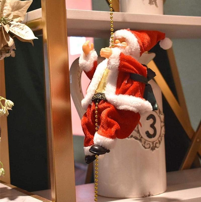 Santa Claus Up-and-Down Climbing Christmas Decor – Moving Holiday Ornament