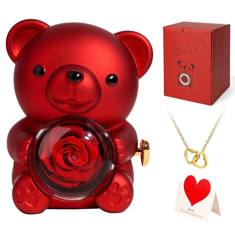 💕Everlasting Rose Teddy Bear - A romantic gift