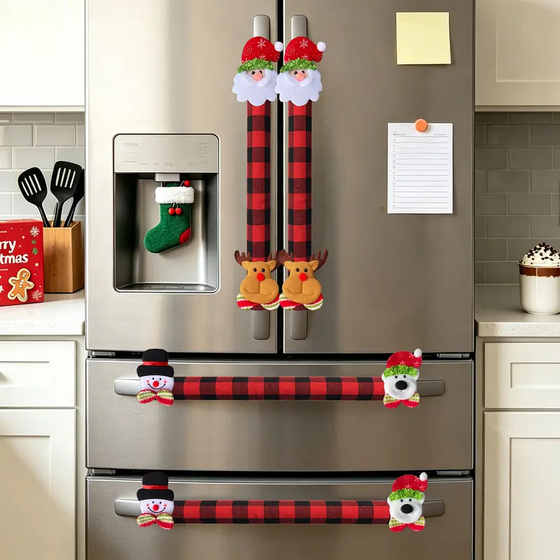 Christmas Refrigerator Handle Covers | Plush Plaid Wraps, product image 8