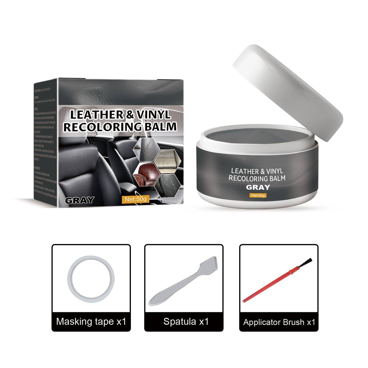 Leather & Vinyl Recoloring Balm Kit – Restore Faded Seats, Sofas & Shoes