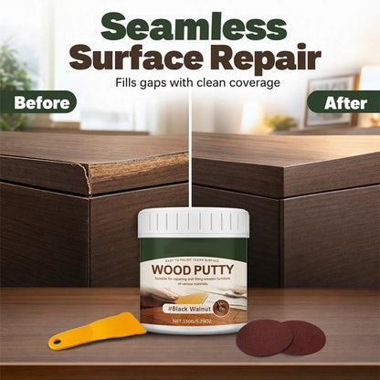 🚪Wood Repair Filler Putty – Fills Cracks & Chips, Smooths Surfaces, Blends with Dark Wood