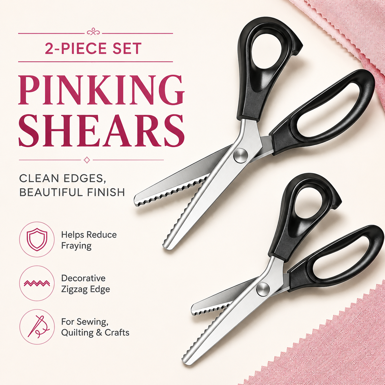Stainless Steel Zig Zag Scissors with Serrated Teeth